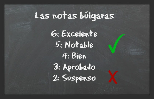 notas búlgaras excelente notable bien suficiente insuficiente