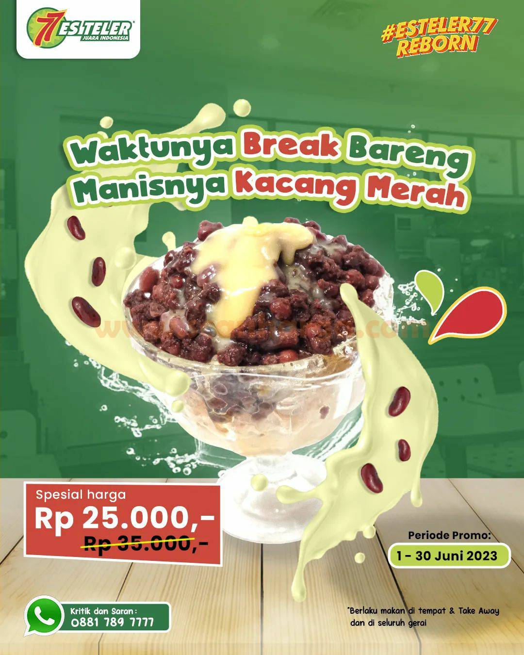 Promo ES TELER 77 ES KACANG MERAH Harga Cuma Rp. 25RB*