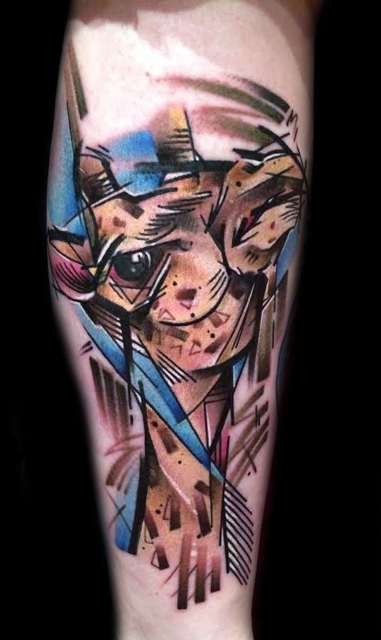 esboçado_girafa_perna_tatuagem