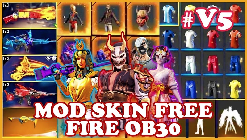 MOD SKIN FREE FIRE OB30 V5 - SKIN SÚNG VIP, TRANG PHỤC, HÀNH ĐỘNG + KHÔNG LỖI TÌM TRẬN| PTN FF