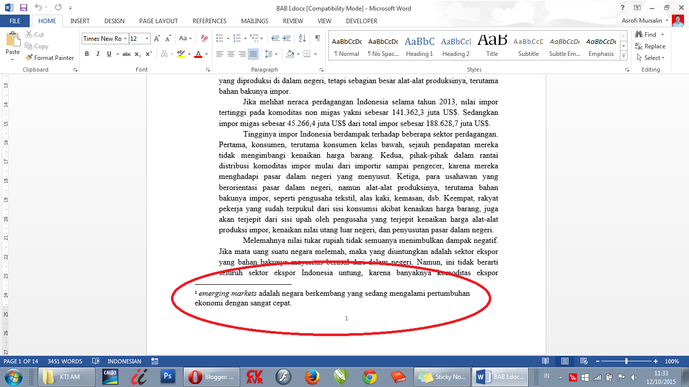 Cara Membuat Catatan Kaki pada Ms Word 2013