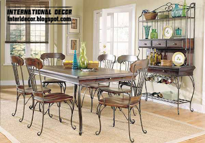 indoor iron dining table design and iron chairs,indoor iron furniture