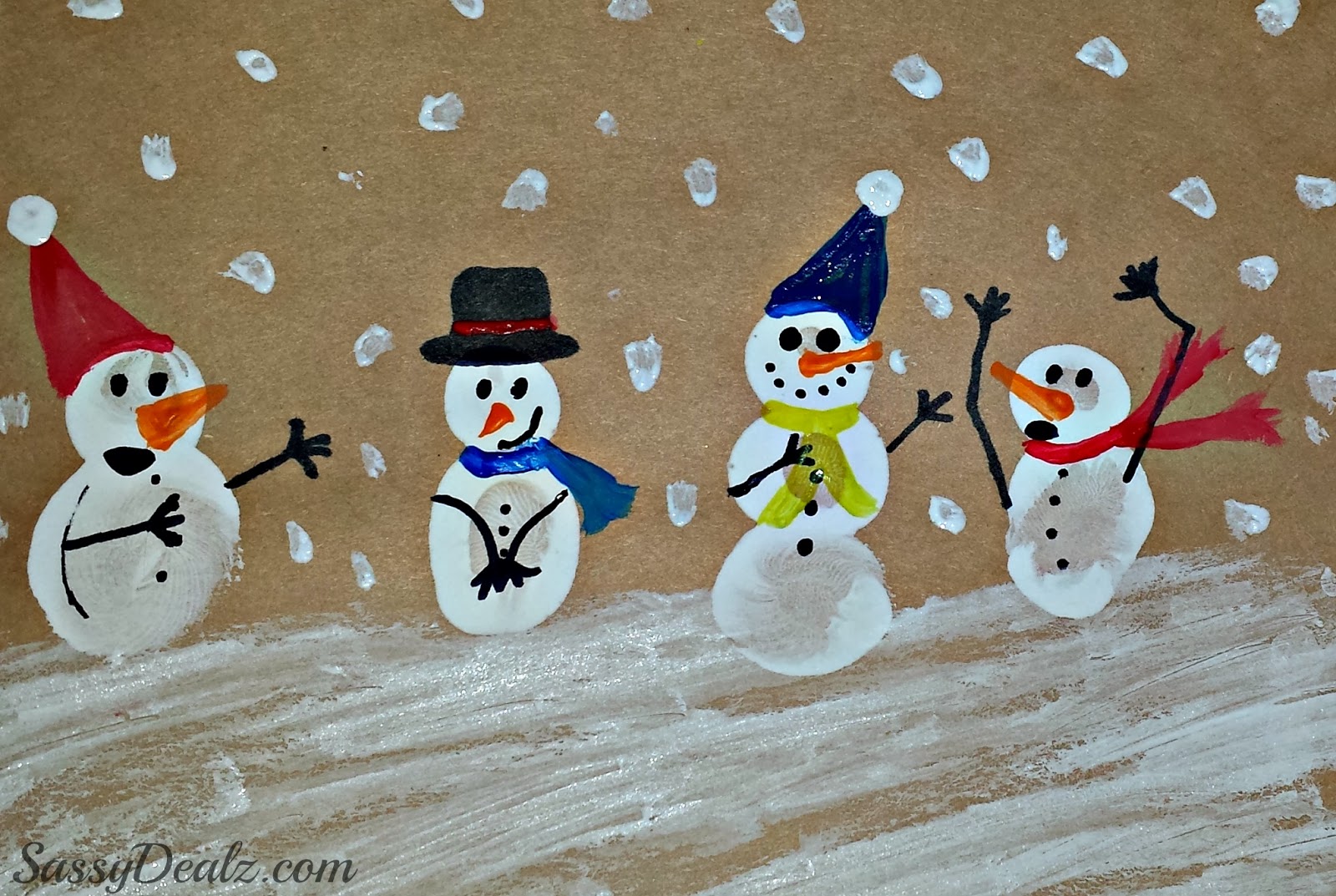 DIY Fingerprint Snowman Winter Craft For Kids - Crafty Morning