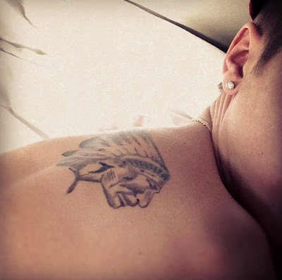 Justin Bieber's new Tattoo Indian Head Photo 2013