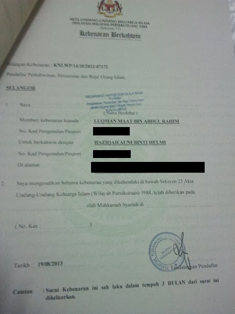 Contoh Surat Akuan Bujang Kuala Lumpur - Borang Rmr1 M 