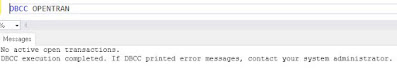 DBCC OPENTRAN without any open tran