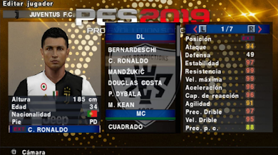 PES 2019 Lite Camera PS4 Update Transfers