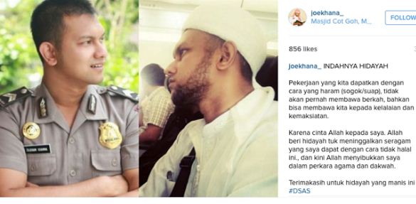 Masya Allah! Takut Kepada Allah Karena "Lulus Nyogok", Polisi Ini Tinggalkan Seragamnya & Mulai Berdakwah