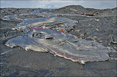 Molten lava flow Hawaii