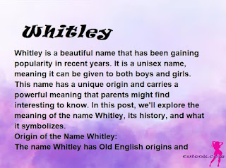 meaning of the name "Whitley"