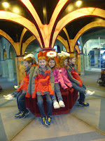 Anthony and Charlotte demonstrating the mirror maze