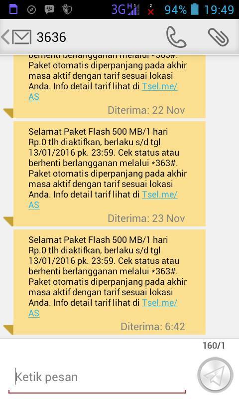 Cara Daftar Paket Promo Telkomsel Rp.0 Kuota 500Mb/Hari