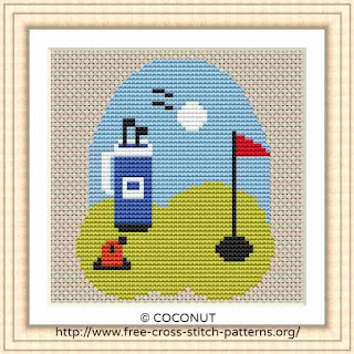 GOLF, FREE AND EASY PRINTABLE CROSS STITCH PATTERN
