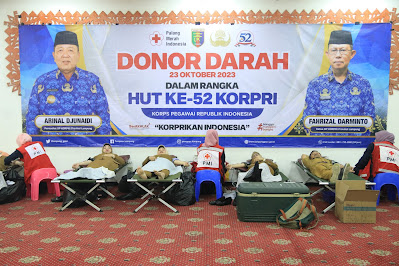 Dewan Pengurus Korpri Provinsi Lampung Bekerjasama Dengan Palang Merah Indonesia Provinsi Lampung Gelar Donor Darah