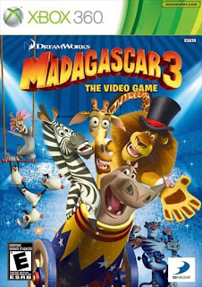 Madagascar 3 The Video Game xbox 360 game dvd front cover