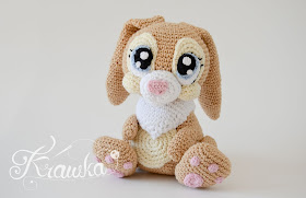 Krawka: Miss Bunny disney rabbit inspired crochet pattern by Krawka thumper fiance, forest cute animal
