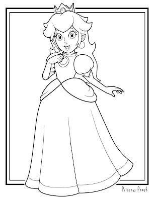 Free Coloring on Jimbo S Coloring Pages  Princess Peach Coloring Page