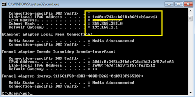 mengetahui ip adress dengan cmd