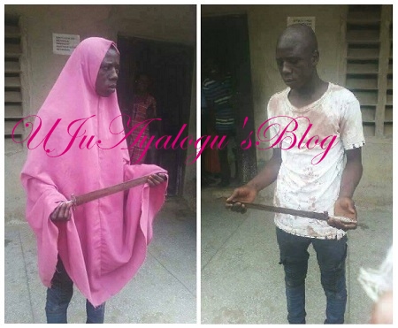 Lone Male ARMED ROBBER in Hijab NABBED ...See Photos