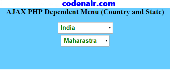 PHP AJAX Dependent Menu (Country and State Dropdown menu)