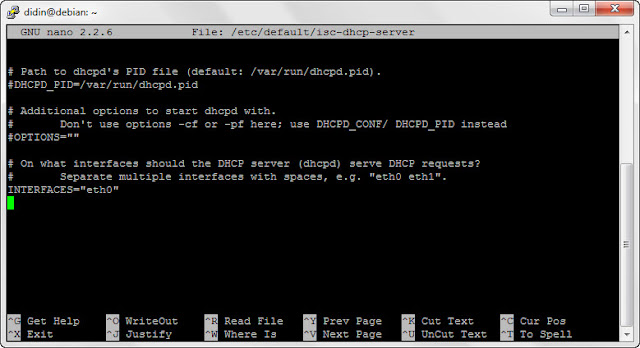 Konfigurasi dhcp server debian