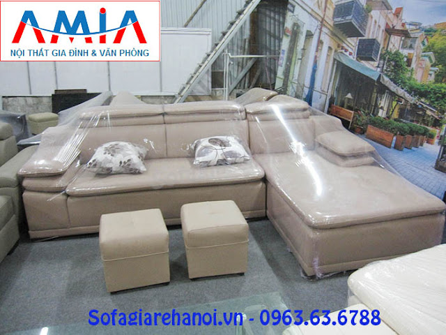 Hình ảnh cho mẫu sofa da góc chữ L đẹp hiện đại cho không gian căn phòng khách đẹp gia đình bạn