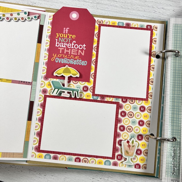 Summer Fun Retro Scrapbook Album for photos of family, friends, & fun