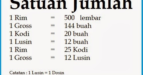  Satuan  Ukuran Jumlah Kuantitas  Evert s Blog