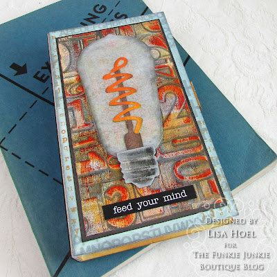 Lisa Hoel for The Funkie Junkie Blog challenge – made using Eileen Hull's Skinny Mini Book Box Die #creativejuicefreshsqueezed #EileenHullTakeover #EileenHull  #eileenhulldesigns #timholtz #sizzix #mymakingstory #thefunkiejunkie #thefunkiejunkieboutique #frillyandfunkie