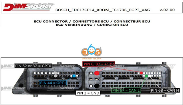 پین اوت نیمکت pcmtuner edc17cp14