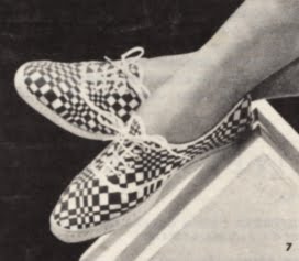 Op' Art 1966 shoes tennis canvas sneakers  60s 1960 mod black white Optical Prisunic