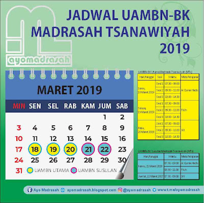 Jadwal UAMBN MTs 2019