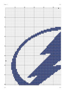 Tampa Bay Lightning logo cross stitch pattern - Tango Stitch