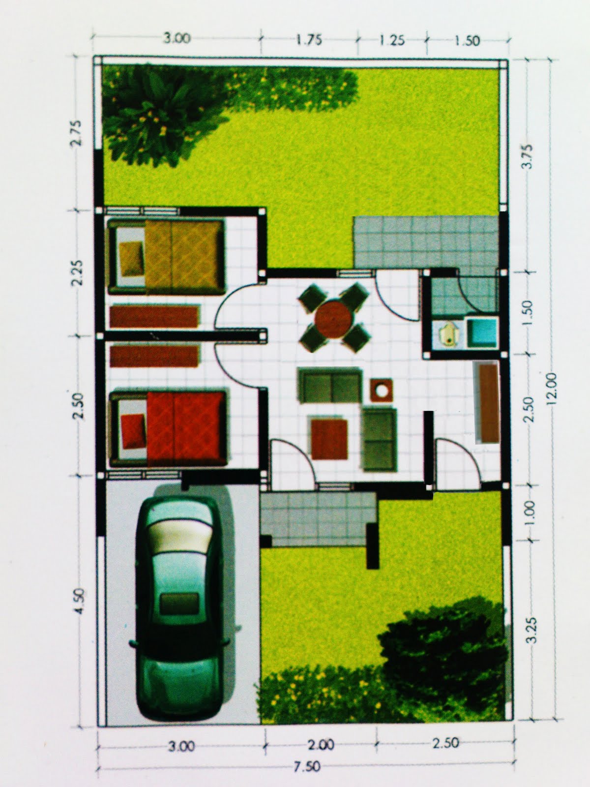 Peta Denah Rumah  Minimalis  Type  36  denah rumah  minimalis  