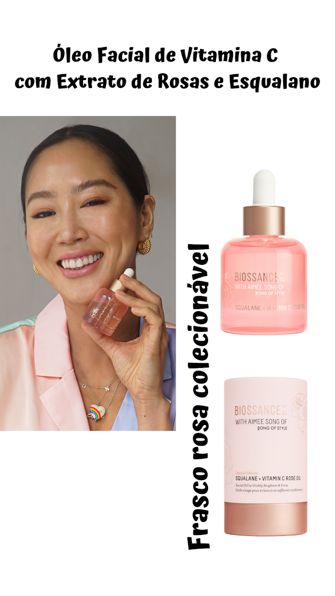 EDIÇÃO LIMITADA - ÓLEO FACIAL DE VITAMINA C COM ROSAS E ESQUALANO, COLLAB DA BIOSSANCE COM A INFLUENCER AIMEE SONG