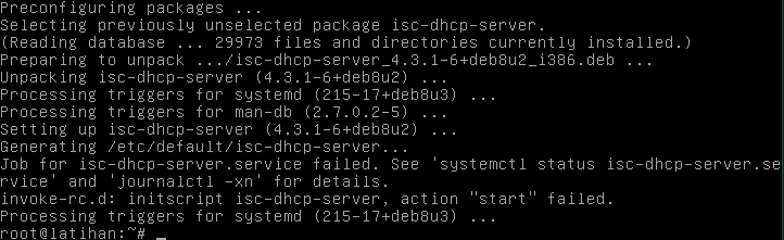 instal dhcp server debian