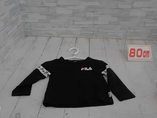 中古品　子供服　８０㎝　FILA　ブラック　長袖Tシャツ　２９８円