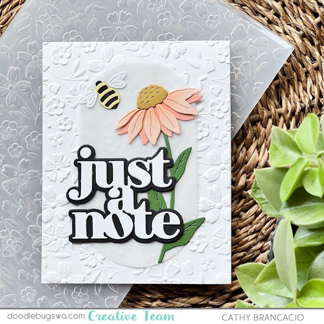 Concord & 9th Friendly Florals and Just Saying dies with Flower Frenzy Embossing folder from Spellbinders