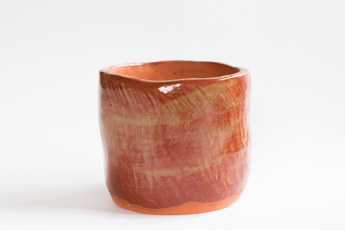 glazed and fired planter pot
