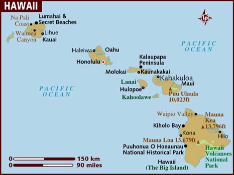 world map of japan and hawaii.