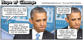 obama, obama jokes, cartoon, political, stilton jarlsberg, hope n' change, hope and change, benghazi, birthday