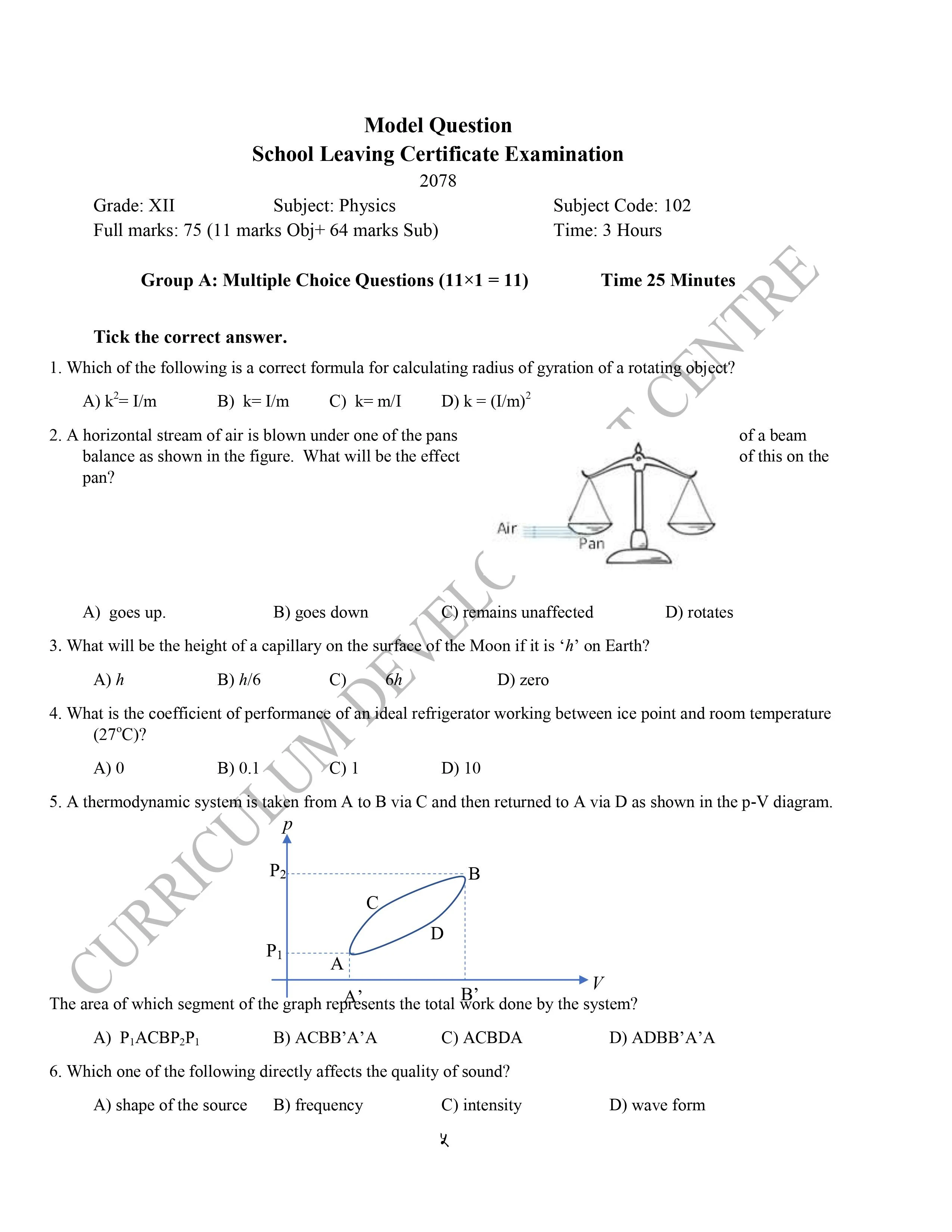 Class 12 Physics Model Question 2079