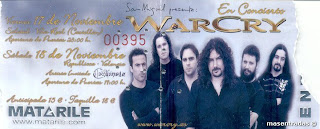 entrada de concierto de warcry