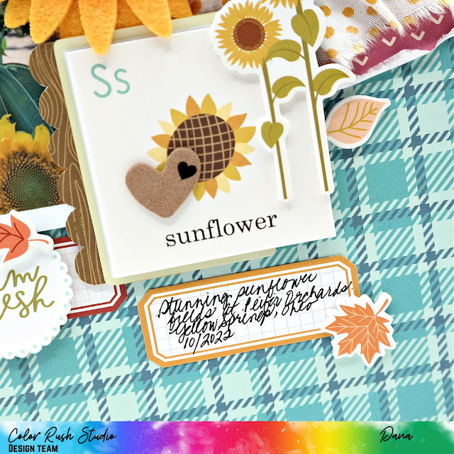 Layered Fussy Cut Sunflower Embellishment Card with Stamped Leather Heart