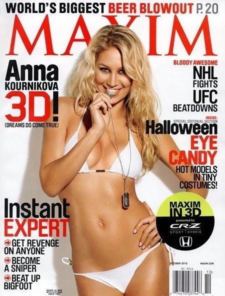 Anna Kournikova Covers Maxim October 2010 Issue