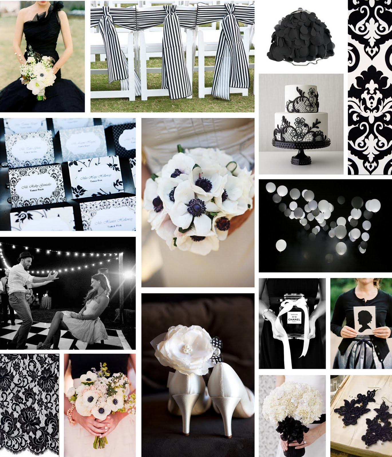 black and white weddings