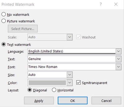 Cara Memasukkan Watermark Di Dokumen Word