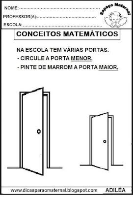 Conceitos matemáticos educação infantil,dia da escola