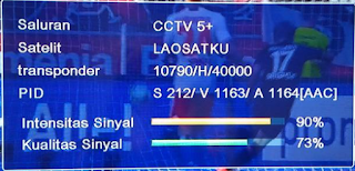 Frekuensi CCTV 5+ di Satelit LAOSAT 1 @ 128.5°