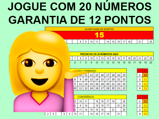 Jogue Com 20 Números Na LotoFácil Em 4 Jogos Garantia de 12 Pontos